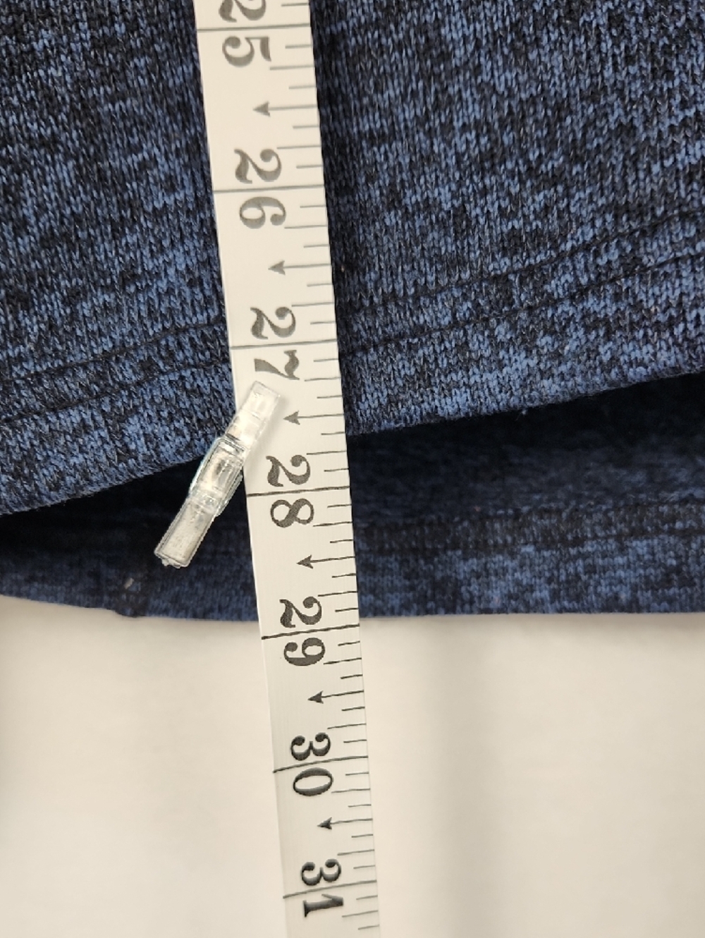 Eddie Bauer Men's L Quarter Zip Pullover Heather Navy Blue with Gray Collar - Picture 6 of 16